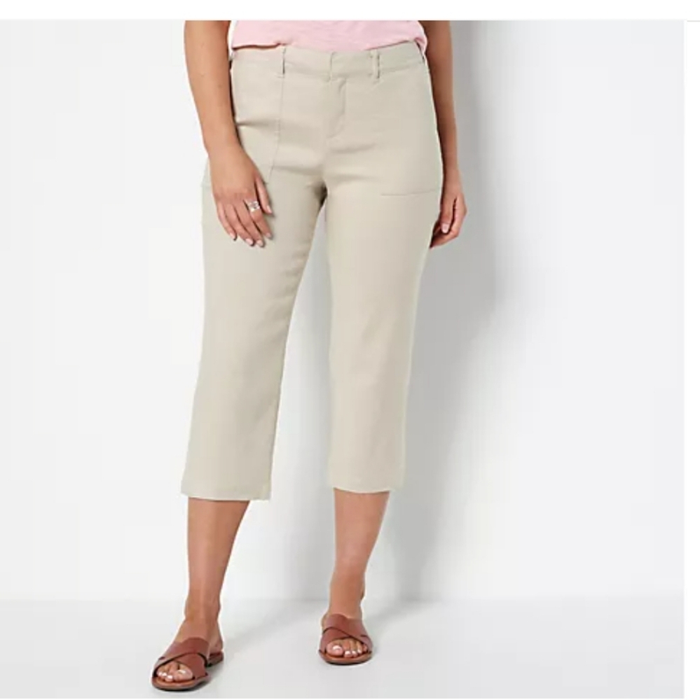 NYDJ Linen Blend Utility Pant in Feather
